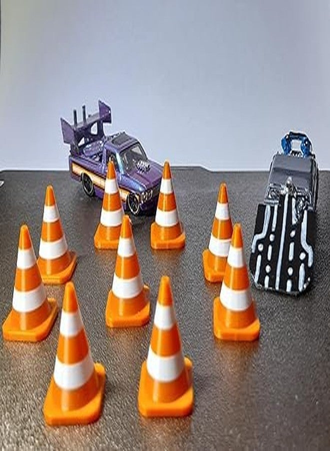 Beoals Mini Traffic Cones for RC Cars, Orange and White Striped, Scale Model Accessories (Pack of 1 Pices 16) - Image 5